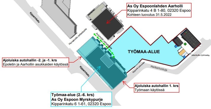 Ankkurin työmaa-alue RAK2 Aarhollin luovutuksen jälkeen