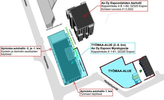 Aluesuunnitelma RAK2 Aarhollin luovutuksen ja pysäköintipihan valmistumisen jälkeen