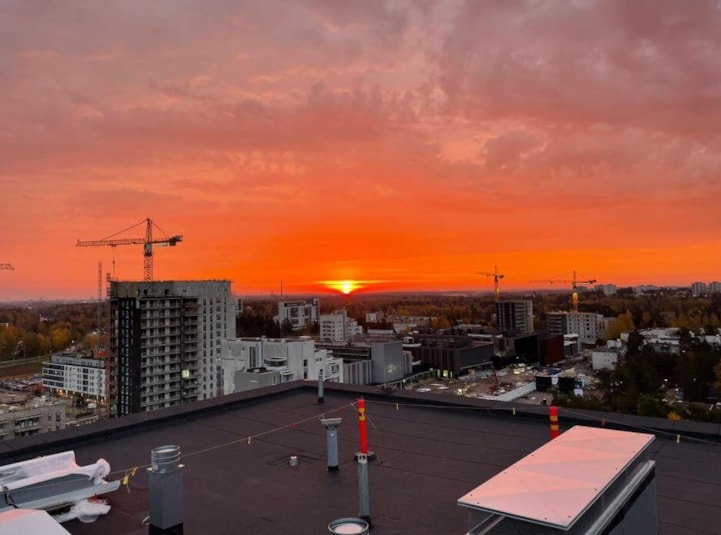 Mitä upein auringonnousu taas Aarhollin katolta!